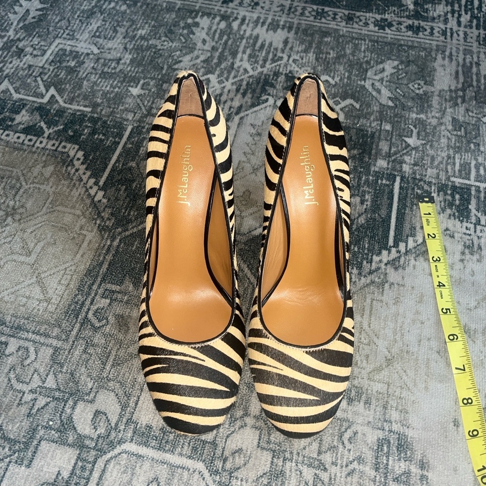 J McLaughlin Zebra print calf hair high heels size 8 - Picture 4 of 9